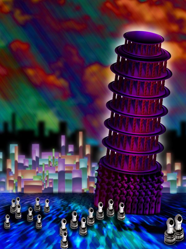 Creation of Leaning Tower of Purple Pisa: Final Result